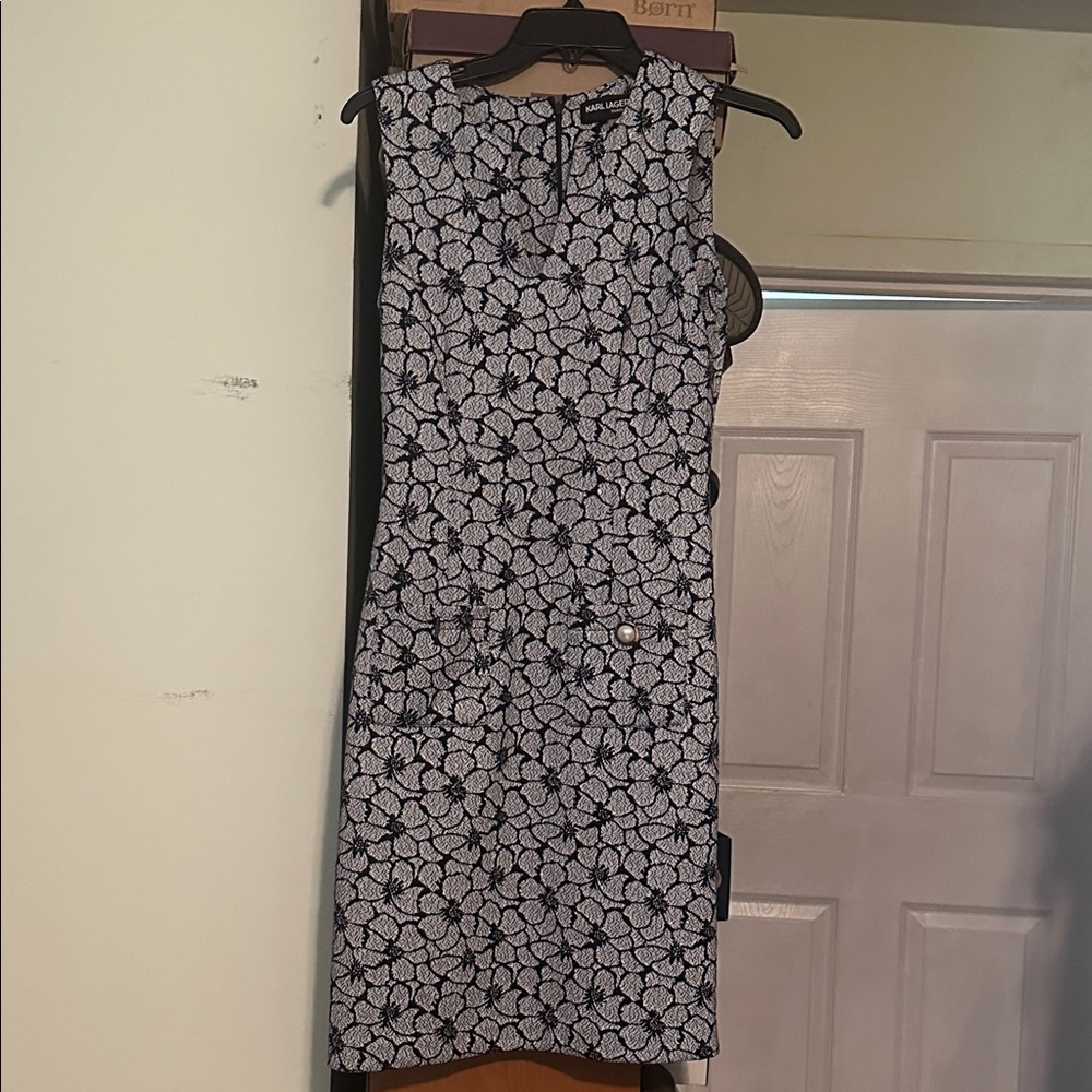 Karl Lagerfeld Black and White Floral Dress